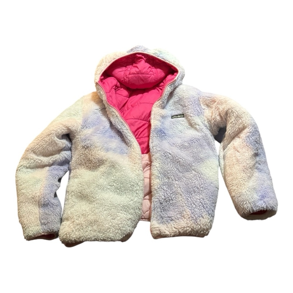 Size medium (10/12) girls reversible Eddie Bauer puff jacket. Lightly used - Picture 6 of 7
